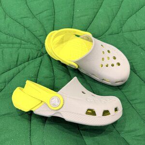 Crocs Kids Toddler C10 Electro Clogs Gray Lime Green
